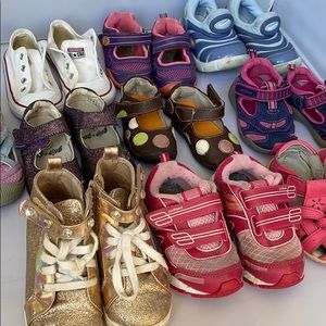 Lot girls shoes pefiped Nike converse size 7 8
